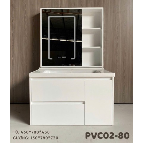 Tủ AKHOA PVC 02-80 màu Trắng Tủ AKHOA PVC 02-80 màu Trắng